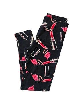 LuLaRoe Lipstick Print One Size Leggings